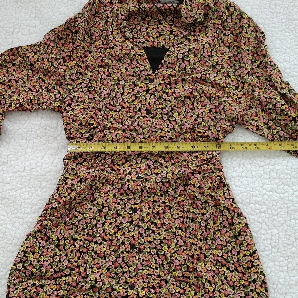 ZARA Multi Color Floral Printed Dress - Picture 10 of 11